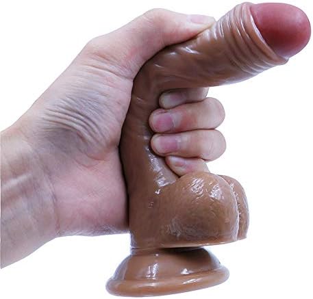 pppwww Soft Touch Real Skin Color Female Super Suction Cup 7.67 Inches Simulation Washer-Brown-bingqiling1.2