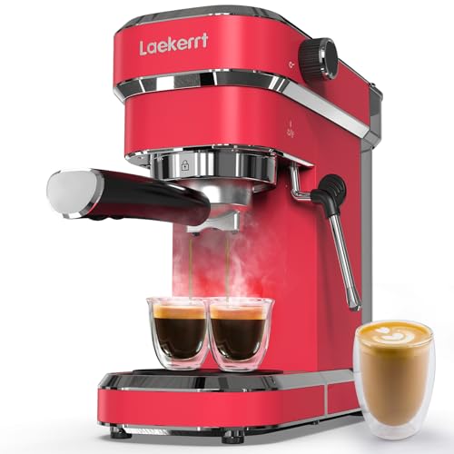 Espresso Machine with Milk Frother Red