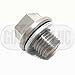 GoldPlug AP02R M14x1.5 Reduced Depth Magnetic Drain Plug - 11mm Thread Length, 17mm External Hex, 24mm Dia. Flange, 25.5mm OAL, uses Extra washers SW-02. Fits Yamaha Grizzly Rear Differential