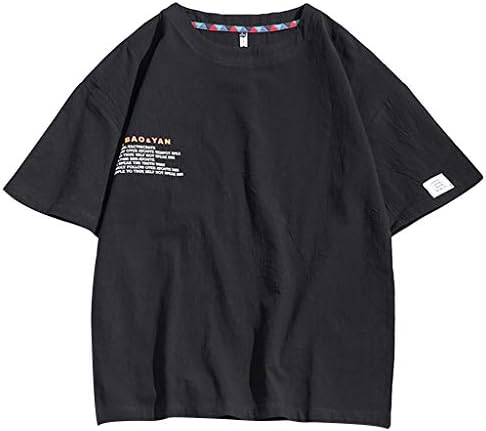 Walaha Japanese Harajuku T-Shirt Men Summer Hip Hop T Shirts Cartoon Streetwear Tshirts Short Sleeve Casual Top Cotton Mens Linen Short Sleeve Solid Color Crew Neck Loose Casual T Shirt Blouse