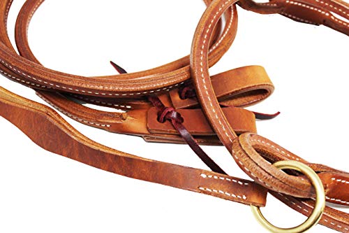 Horse Amish Western Hermann Oak Harness Leather Rounded Romel Reins 975H550