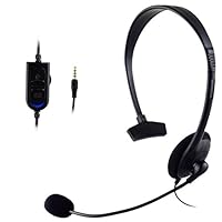 KEYI Headband Gaming Unilateral Headset 3.5mm Online Live Game Gaming Chat Headset with Microphone & Volume Control for Playstation 4 PC (480 black)