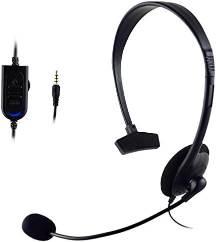 KEYI Headband Gaming Unilateral Headset 3.5mm Online Live Game Gaming Chat Headset with Microphone & Volume Control for Playstation 4 PC (480 black)
