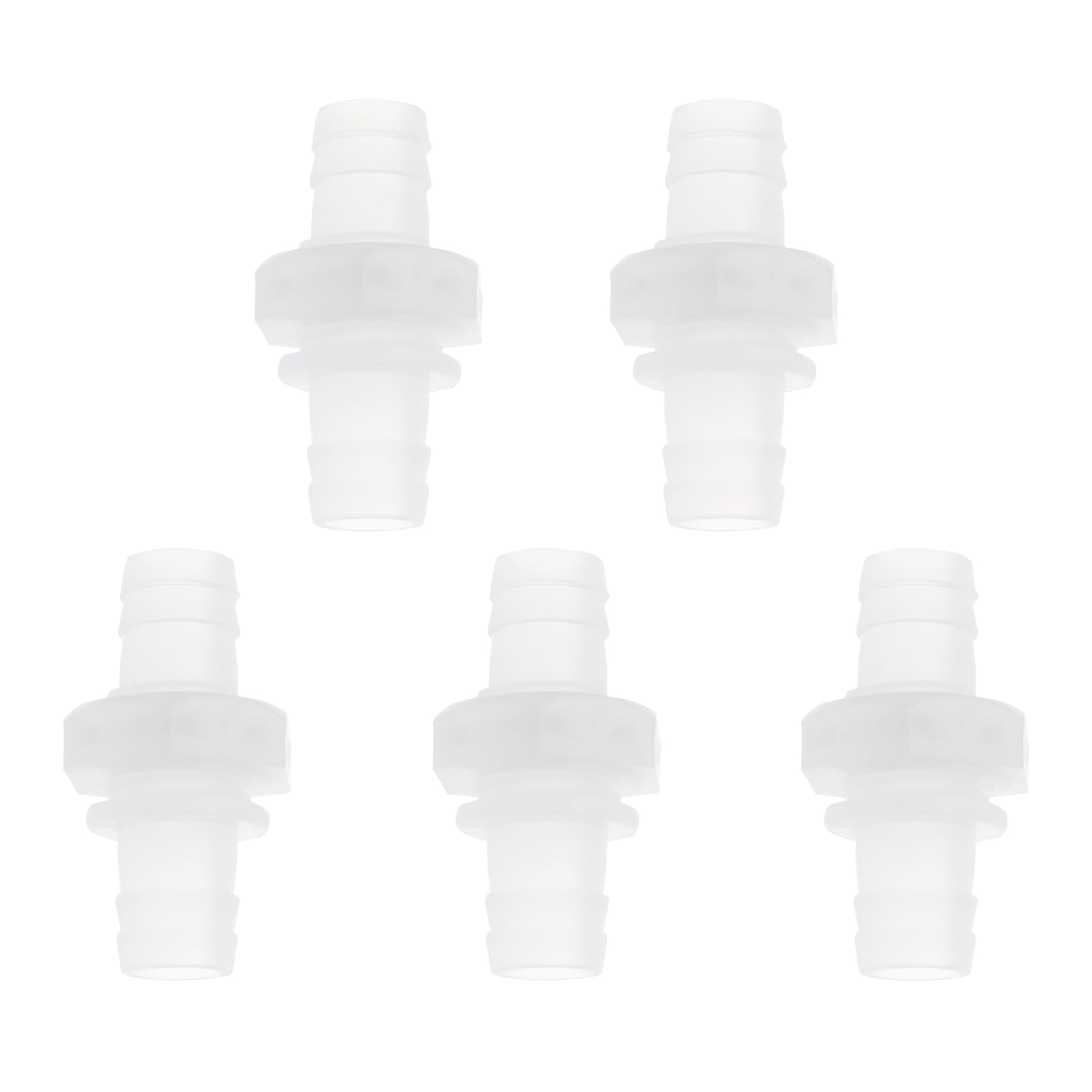VGOL 5 PCS 1/2inch Hose Barb Thru Bulk Bulkhead Fitting Plastic Hex Straight Union Adapter Barb Pipe Connectors for Water/Fuel/Air
