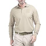 FREE SOLDIER Men's Outdoor Tactical Long Sleeve Polo Shirts Golf Shirt