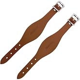 ZEEKSTAR Pair of Leather Stirrup Hobble Straps Adjustable Replacement Straps for Western Saddles with Stainless Steel Buckle Closure