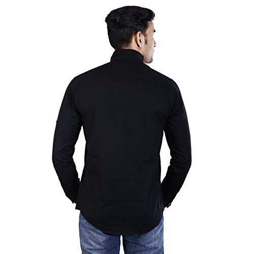 base 41 men's full sleeves short length black kurta