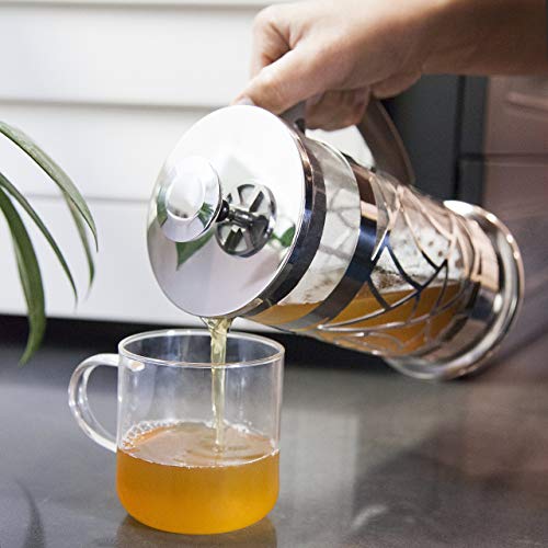 image for Cofina French Press Coffee Maker - 34 oz Large Stainless Steel & Glass