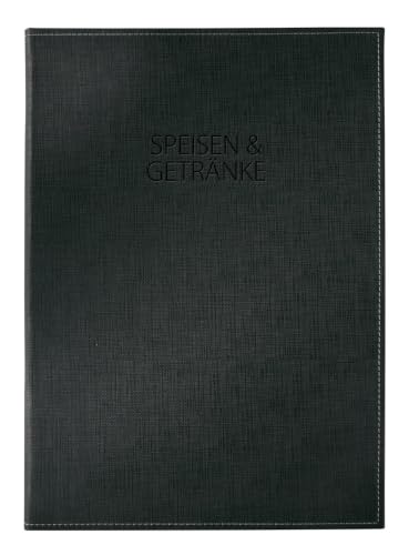 Sigel SM131 Menu Folder with Book Screw Cover for A4 Plastic Black
