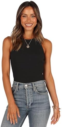 Angie Women's Rib Knit Crop Tank Top Black at Amazon Women's