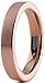 Charming Jewelers Tungsten Wedding Band Ring 4mm Men Women Comfort Fit 18k Rose Gold Black Flat Cut Brushed