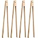 Gejoy 4 Packs 12 Inch Wood Toast Tongs Kitchen Tongs for Serving Food, Flipping Meat, Grabbing Toast and More