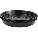 Curtis Wagner Round Black Vinyl 10" Plant Saucer - USA Made - 5 Count