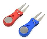 Golf Divot Tool with Pop-up Button & Magnetic Ball Marker Pitch Mark Mini Tool Lightweight Portable and Foldable