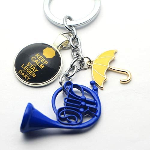 FidgetKute HIMYM TV How I Met Your Mother Yellow Umbrella Mother Blue French Horn Keychain