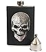 Primo Liquor Flasks Stainless Steel Hip Flasks For Liquor, PU Skull Wrap, 8oz