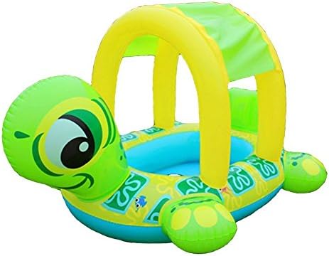 Sweetswim Baby Swim Ring Cute Cartoon Tortoise Shape Kids Inflatable Water Pool Float Seat Boat (Green)