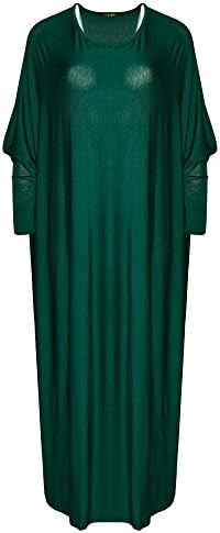 Womens Ladies Batwing Maxi Full Sleeve Dress Farasha Style Abaya Modest Jilbab