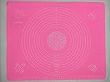 Daiweis Extra Large Silicone Baking Mat for Pastry Rolling with Measurements Pastry Rolling Mat, Reusable Non-Stick Silicone Baking Mat (pink)