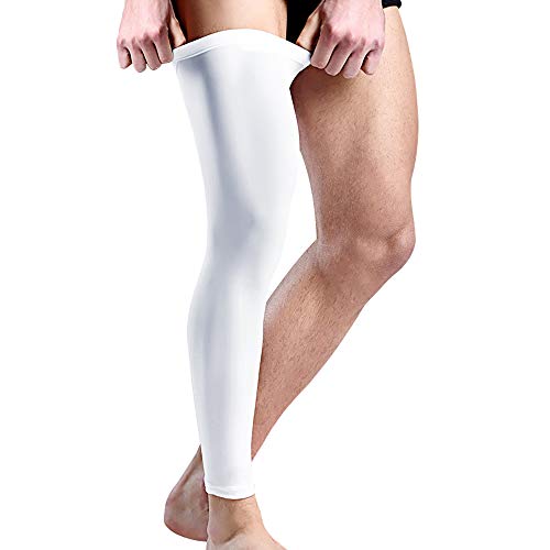HuiYee Sports Compression UV Long Leg Sleeves for Running Basketball Football Cycling and Other Sports(3 Sizes, 1 Pair)