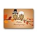 Happy Thanksgiving Funny Owl Art Non-woven Fabric Door Mat Indoor/Outdoor/Bathroom Doormat Rugs for Home/Office/Bedroom 23.6