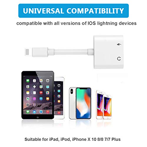 BENEWY Headphone Jack Splitter Adapter AUX Audio & Charger & Call & sync Cable Compatible for Phone 7 8 X XS XR Max Dongle Accessory Connector