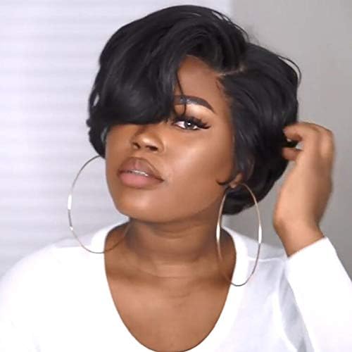 Synthetic Wig, Layered Wavy Mid-Length Natural Curly Black