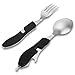 Ukainiemai 2 Pack Knurled Aluminum Handle Travel Cutlery Set Portable Stainless Steel Dishes (Knife, Fork, Spoon, Bottle Opener etc.)thumb 1