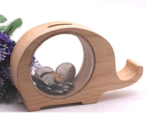 MAISHO Wood Elephant Money Box Coin Money Bank