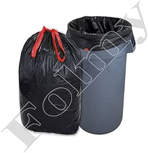 15 bolsas de basura 60 L con cordón, extra fuerte de 30µ. Tamaño: 600