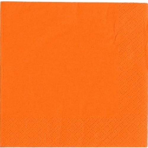 Thali Outlet - 125 x Orange 2 Ply 33cm 4 Fold Paper Napkins Tissue Serviettes for Birthdays Weddings Parties All Occasions
