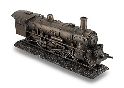Resin Statues Bronze Finish Steam Locomotive Engine Statue Incredibly Detailed Train 10.5 X 4.5 X 2.5 Inches Bronze