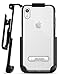 Encased iPhone XR Belt Clip Clear Case with Holster (Reveal Series) Ultra Slim Fit Transparent Cover with Metal Kickstand and Holder (Grey)