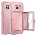 ULAK Galaxy S8 Plus Case, S8 Plus Wallet Case Dual Layer Hidden Credit Card Holder ID Slot Card Protective Hard Case Cover with Kickstand and Mirror-Rose Gold
