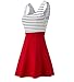 NINEWE Womens Trendy Slim Fit Sleeveless Open Back Cocktail Slim Black White Striped Mini Dress