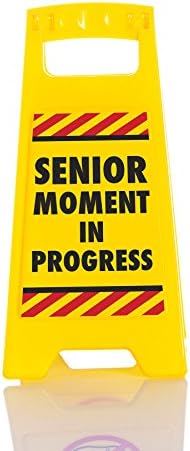 Boxer Senior Moment Desk Warning Sign, Plastic, Yellow by Boxer