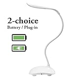 UnicornTech TL-04 Gooseneck Tube Desk Lamp, No Ghosting/No Glaring/No Flickering, Touch-sensitive Switch 3 Brightness Levels, 14 Long Life LEDs Energy Saving, Eye Care Protection Soft USB Rechargeable LED Dimmable Portable Lightweight Flexible Goosen