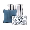 Madison Park Bayside Coverlet Set Blue Twin/Twin XL Coastal Print - Includes 1 Coverlet, 3 Decorative Pillows, 2 Shams