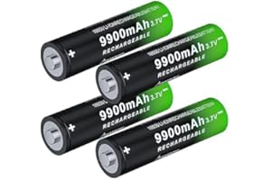 PAOWANG 18650 Rechargeable Battery 3.7 Volt Rechargeable Battery Button Top Li Batteries for Flashlights, Headlamps 4 Pack