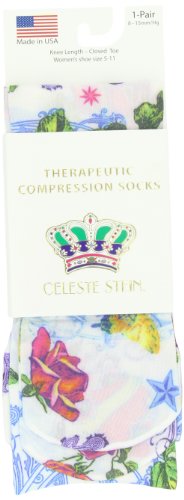 Celeste Stein Therapeutic Compression Socks, Tattoo Parlor, 8-15 mmhg, 1-Pair