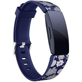 HATALKIN Watch Bands Compatible with Fitbit Inspire Watch Band, Men Women Replacement Bands for Inspire HR Fitness Tracker Bands Sport Silicone Watch Strap (Printed Bark Blue)