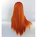 Orange Color Kanekalon Fiber 13×6 Inch Lace Real Natural For Women–Soft&Smooth, Straight Lace Front Wig,Elastic Straps,Comfortable & Adjustable For Perfect Fit –1002F# Blonde 250D 22