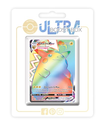my-booster SWSH04-FR24-UB-188 Pikachu VMAX 188/185 Geheimer Regenbogen-Ultraboost X Epée et Bouclier, 4 Voltage Éclatant, Box mit 10 französisch Pokémon-Karten