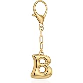 LILIE&WHITE Gold Bubble Initial Keychain For Women Handbag Charms Fashion Alphabet Keychain Accessories Gift