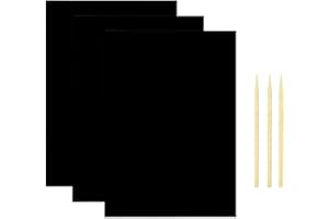 Wjqingauki 30Pcs Black Coated Scratch board Scratch Art Paper with Wooden Stylus,Scratch Paper Art Set for Teenagers and Adul