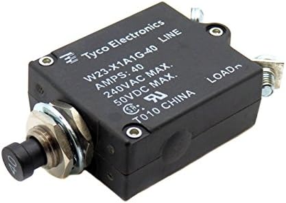 TE Connectivity W23-X1A1G-40 Circuit Breaker; Therm; Push/Pull; Cur-Rtg40A; Panel; 1 Pole; Vol-Rtg 250/50VAC/VDC