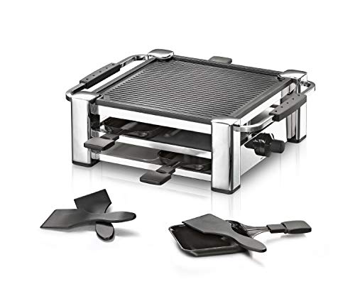 ROMMELSBACHER RCC 1000 Raclette-Grill (Tischgrill, für 4 Personen, gerippte Alu-Druckguss-Grillplatte mit Xylan Plus… – Bild 5
