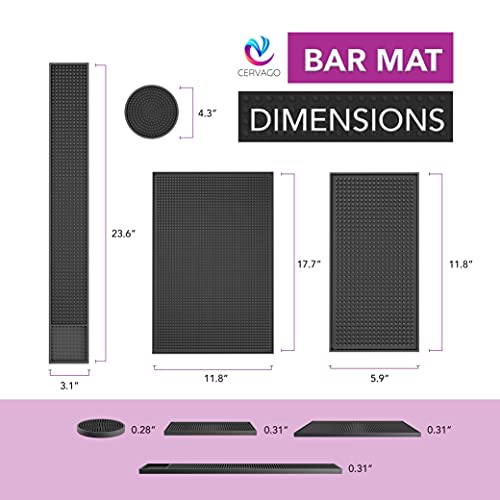 Cervago Bar Mats for Glasses (5 Pc) Counter Mat for Cocktail and