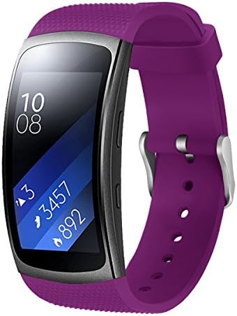 Huamecl Soft Silicone Sport Replacement Strap for Samsung Gear fit 2/Gear Fit2 Pro Smart Watch-Purple(tracker is not included)