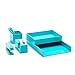 Poppin All Set, 12-Piece Desk Collection Set, Aqua